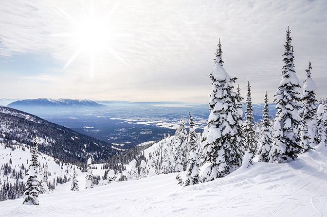 Winter Landscape on Big Mountain in Montana